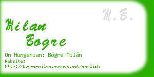 milan bogre business card